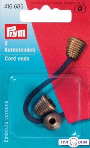 416685 Ограничители для шнура, цинк, Traffico черно-золотой Prym